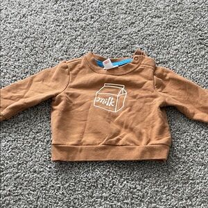 Milk Graphic Baby Brown Sweatshirt
